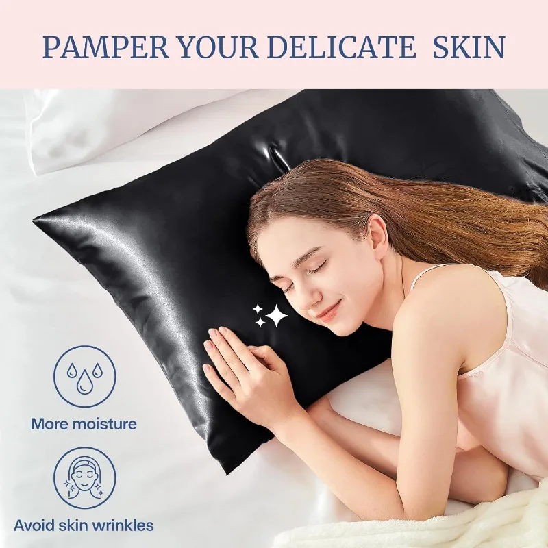 Satin Silk Pillowcase Hair Skin - غطاء وسادة من الساتان متعدد الأحجام
