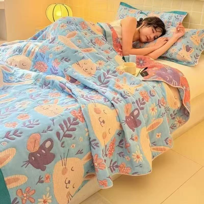 بطانية موسلين من 6 طبقات مقاس  - مراجعة Muslin Cotton Bedspread وسعره