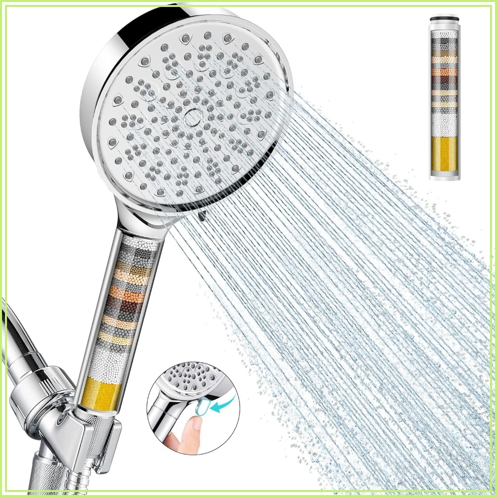 رأس دش مزود بفلتر مع رشاش يدوي - مراجعة High Pressure Shower Head Handheld وسعره