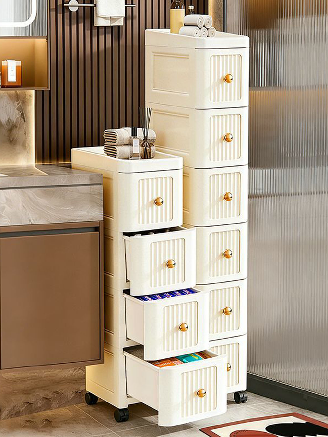 خزانة تخزين بفتحة واسعة 15 سم  - مراجعة Storage & Organization وسعره