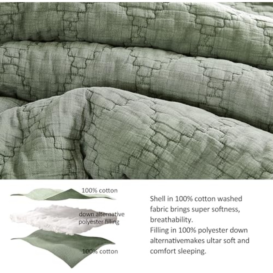 طقم لحاف بمقاسات مختلفة، غطاء  - مراجعة Muslin Cotton Bedspread وسعره
