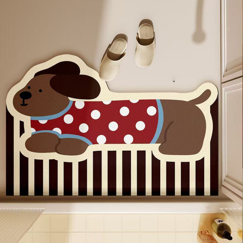 سجادة حمام لطيفة على شكل كلب د - مراجعة Quick Dry Diatomite Bath Mat وسعره