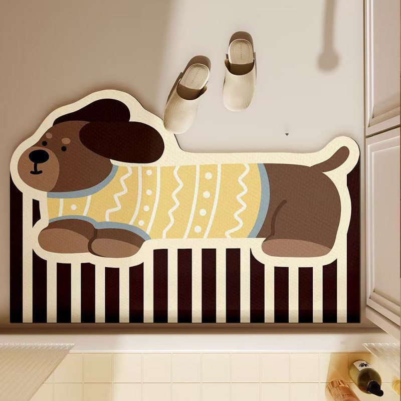 سجادة حمام لطيفة على شكل كلب د - مراجعة Quick Dry Diatomite Bath Mat وسعره
