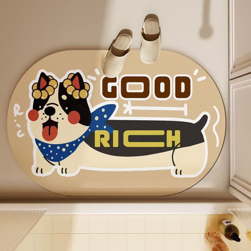 سجادة حمام لطيفة على شكل كلب د - مراجعة Quick Dry Diatomite Bath Mat وسعره